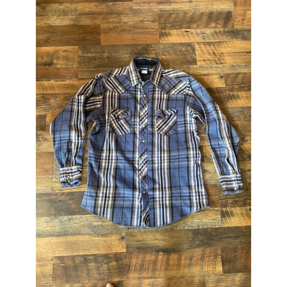 Vintage Wrangler Heavy Flannel‎ pearl snap shirt